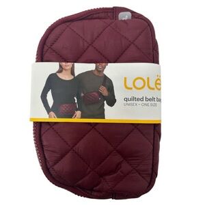 Lole unisex BURGUNDY Quilted Belt Bag 1 L
